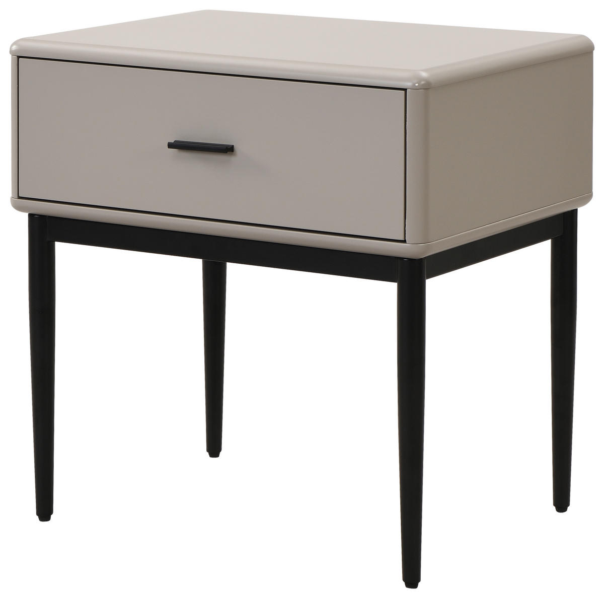 NOPTIERĂ in gri deschis  - gri deschis/negru, Modern, metal/material pe bază de lemn (54/55/40cm) - Livetastic