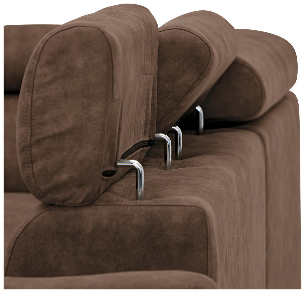 ECKSOFA Braun Lederlook  - Schwarz/Braun, Design, Kunststoff/Textil (230/263cm) - Hom`in