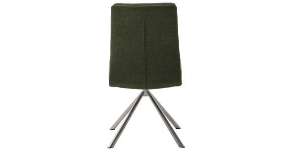 STUHL in Edelstahl Webstoff Metall, Textil - Edelstahlfarben/Olivgrün, Design, Textil/Metall (47/90/64cm) - Dieter Knoll