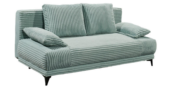 SCHLAFSOFA Cord Pastellgrün  - Pastellgrün/Schwarz, KONVENTIONELL, Kunststoff/Textil (211/96/105cm) - Carryhome