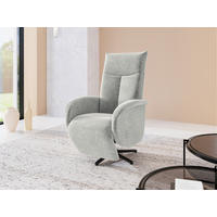 RELAXSESSEL GLENDALE E Flachgewebe Kopfteilverstellung, Rücken echt    - Hellgrau/Schwarz, KONVENTIONELL, Textil/Metall (75/112/82cm) - Sit & More