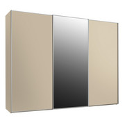 SCHWEBETÜRENSCHRANK in Sandfarben - Sandfarben/Alufarben, KONVENTIONELL, Glas/Holzwerkstoff (249/222/68cm) - Moderano
