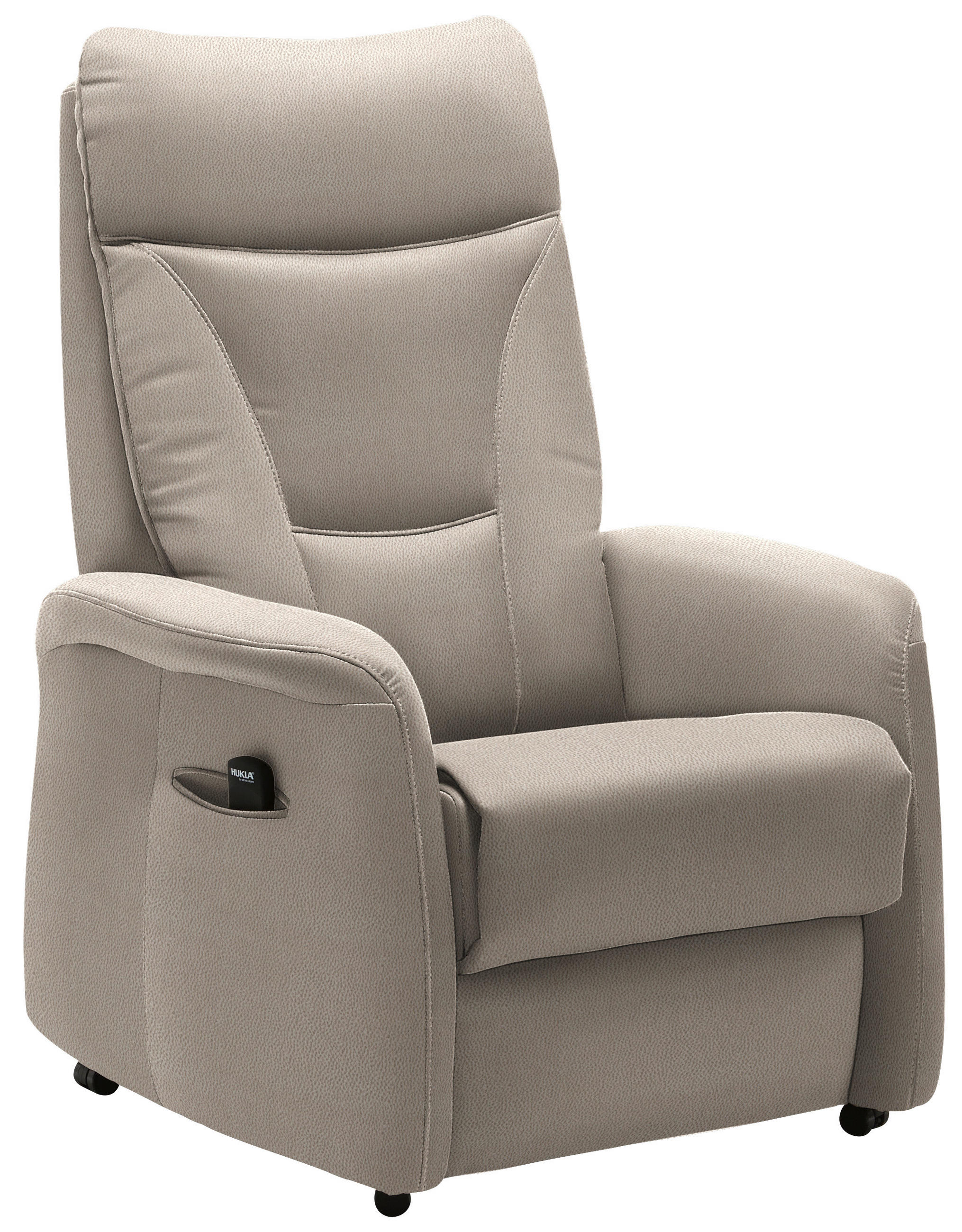 FERNSEHSESSEL  mit Relaxfunktion, Aufstehhilfe Mikrofaser Beige  - Beige/Schwarz, KONVENTIONELL, Textil (78/108/90cm) - Hukla