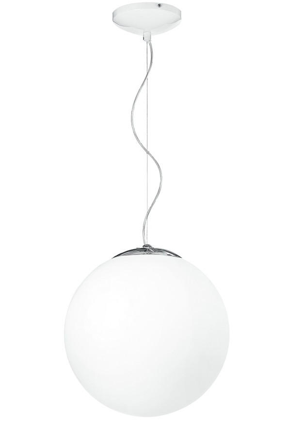 HÄNGELEUCHTE 35/100 cm  - Chromfarben/Weiß, KONVENTIONELL, Glas/Metall (35/100cm)