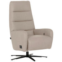 RELAXSESSEL 66/110/83 cm  in Leder Beige  - Beige/Schwarz, MODERN, Leder/Metall (66/110/83cm) - Joop!