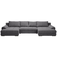 WOHNLANDSCHAFT  in Cord Anthrazit  - Chromfarben/Anthrazit, KONVENTIONELL, Kunststoff/Textil (180/376/180cm) - Carryhome