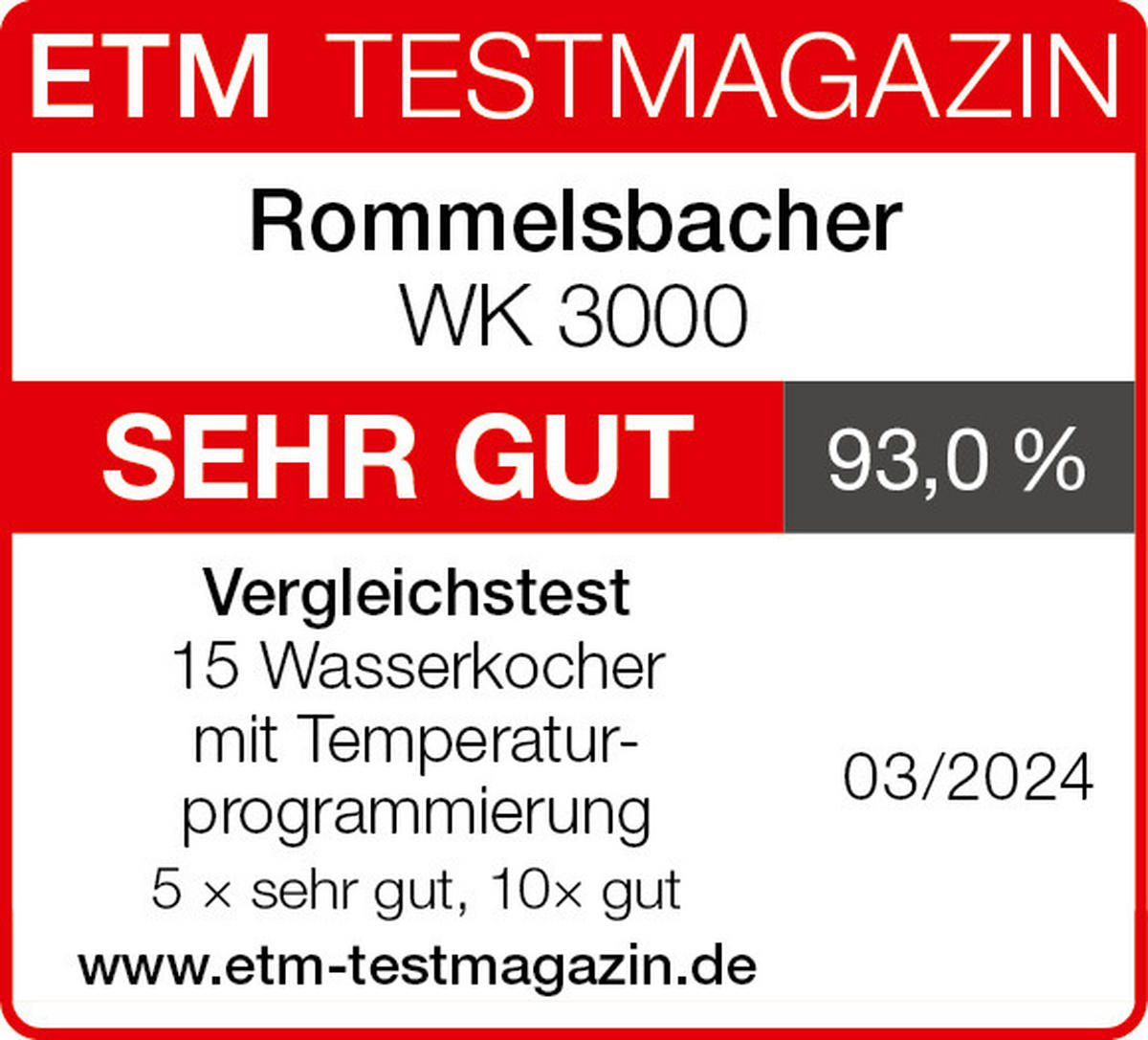 WASSERKOCHER 1,7 L  - Edelstahlfarben, Basics, Metall (23/24/15cm) - Rommelsbacher