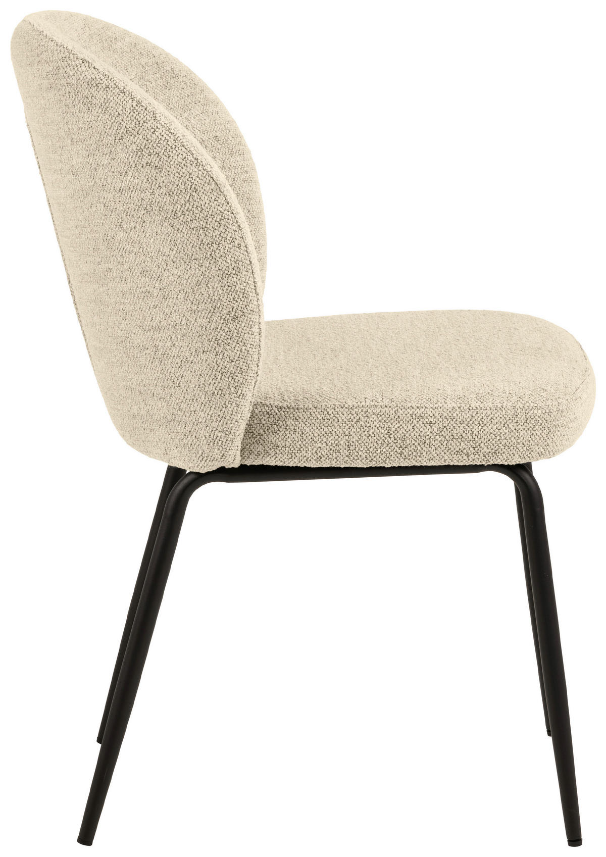 STUHL  in Bouclé  - Beige/Creme, Modern, Textil/Metall (52/85/57,5cm) - MID.YOU