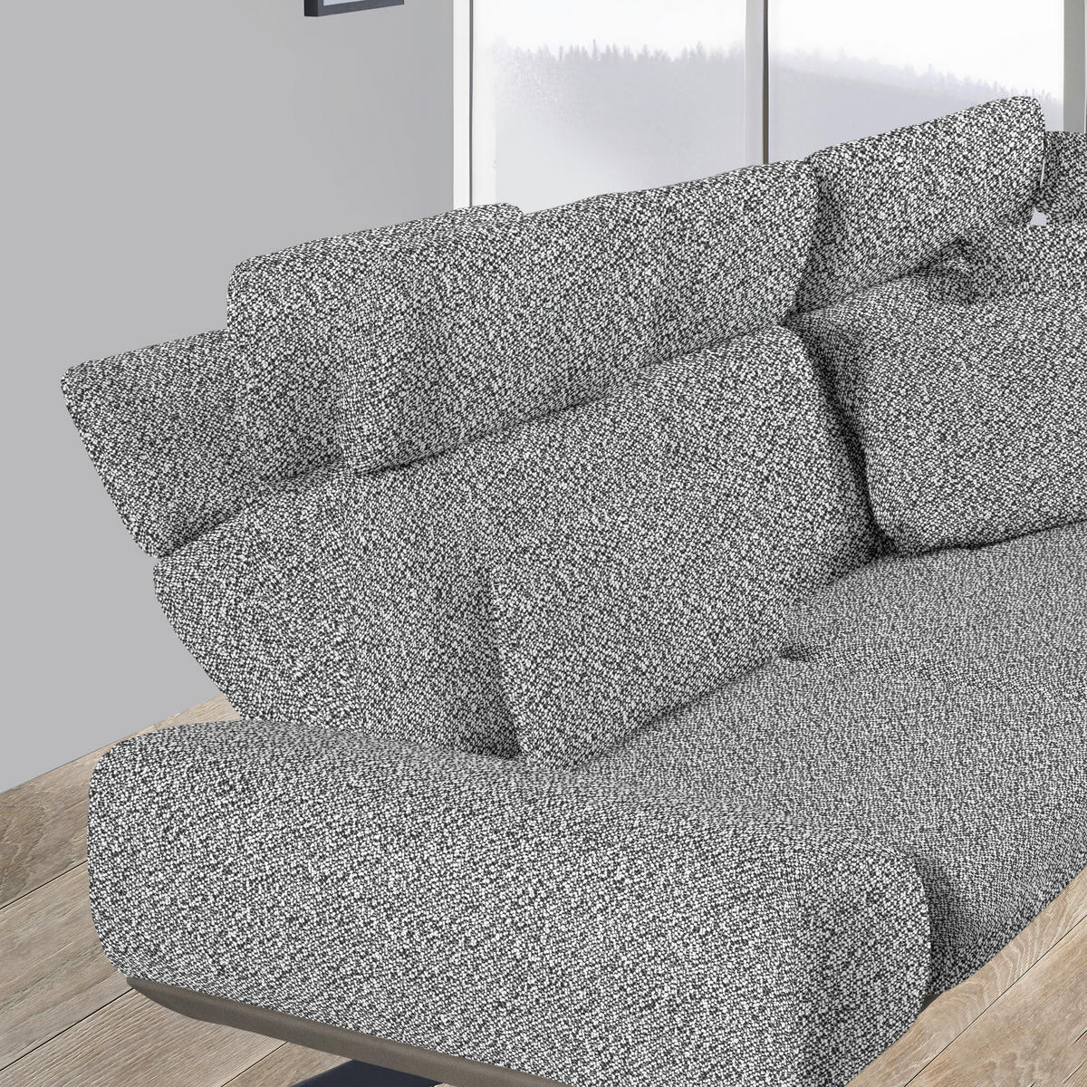 ECKSOFA in Flachgewebe Anthrazit, Weiß  270/239 cm  - Anthrazit/Schwarz, Design, Textil/Metall (270/239cm) - Koinor