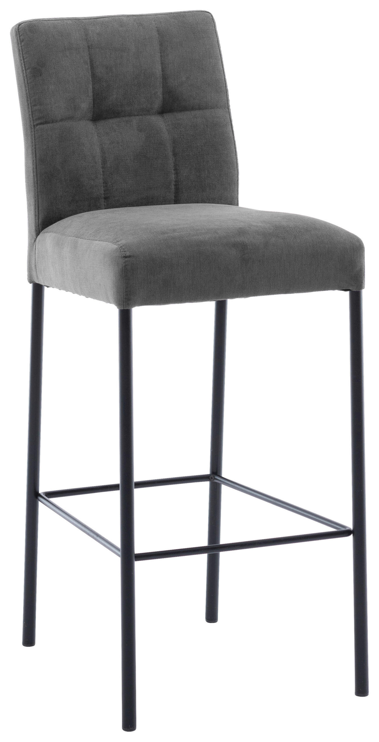 BARHOCKER Webstoff Schwarz, Dunkelgrau Eisen Stoffauswahl - Dunkelgrau/Schwarz, Design, Textil/Metall (46/91/61cm) - Xora