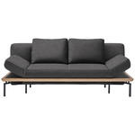 SCHLAFSOFA in Webstoff Dunkelgrau  - Dunkelgrau/Schwarz, MODERN, Holz/Textil (214/89/103cm) - Dieter Knoll