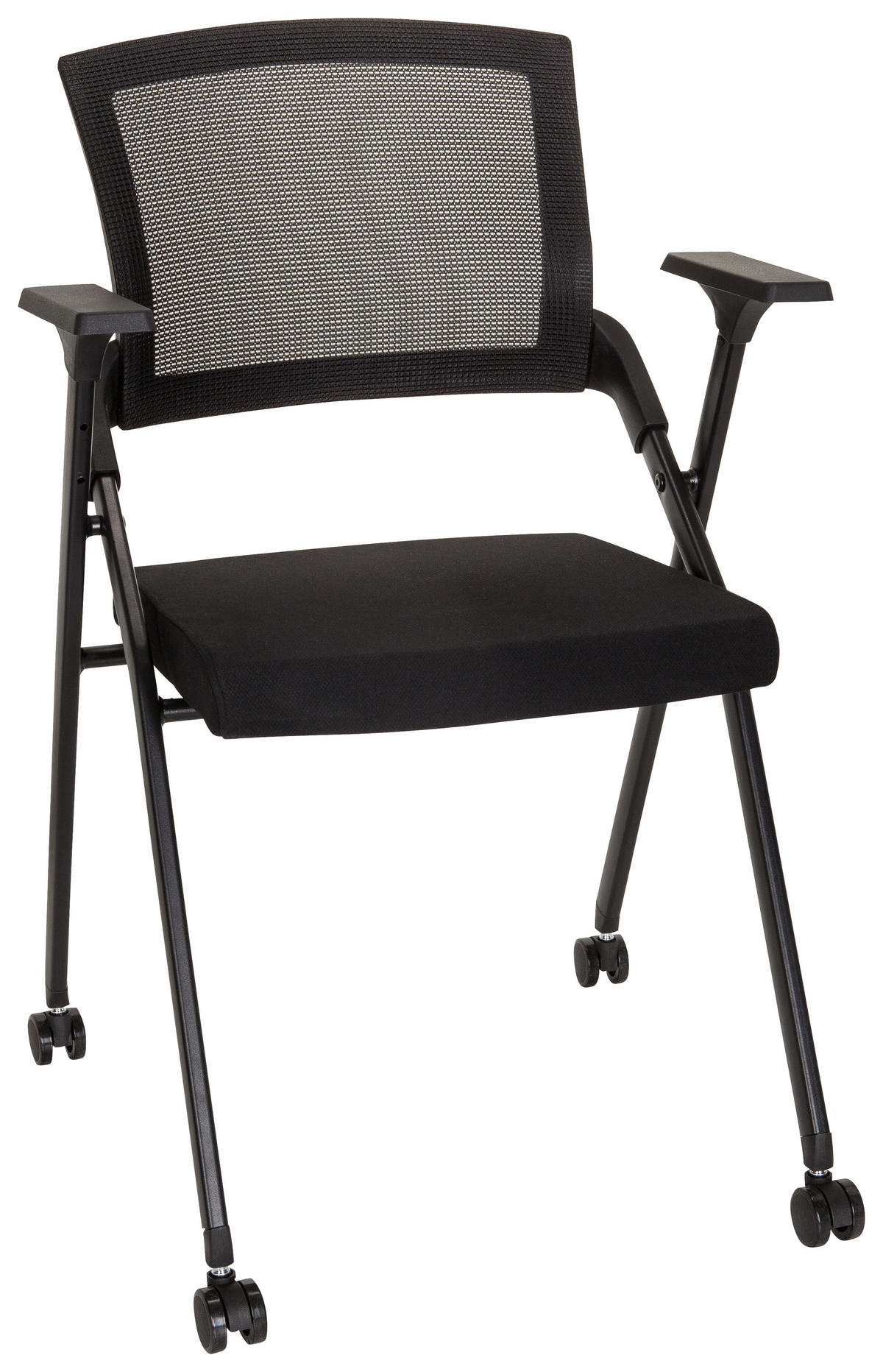 KONFERENČNI STOL kovina, tekstil črna  - črna, Moderno, kovina/umetna masa (61/98/58cm) - MID.YOU