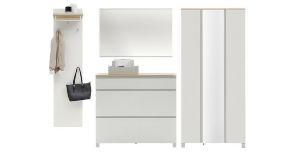 GARDEROBE 4-teilig in 270/193/37 cm - Eichefarben/Silberfarben, Design, Holz/Holzwerkstoff (270/193/37cm) - Dieter Knoll