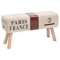 HOCKERBANK Braun, Beige Holz  - Beige/Braun, Natur, Holz/Textil (91/51/30cm) - MID.YOU