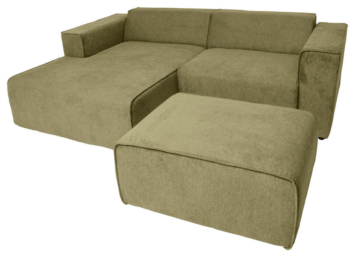 Freisteller von P & B ECKSOFA Olivgrün Struktur.