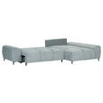 ECKSOFA  in Flachgewebe Mintgrün  - Schwarz/Mintgrün, KONVENTIONELL, Textil/Metall (295/180cm) - Carryhome