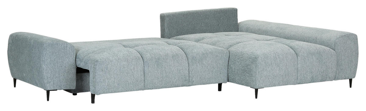 ECKSOFA Mintgrün Flachgewebe  - Schwarz/Mintgrün, KONVENTIONELL, Textil/Metall (295/180cm) - Carryhome