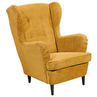 OHRENSESSEL Cord Gelb  - Gelb/Schwarz, Basics, Holz/Textil (78/102/98cm) - MID.YOU