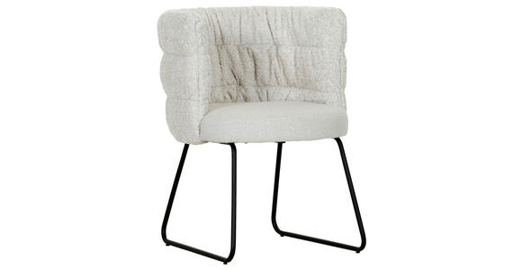 STUHL - Beige/Schwarz, Design, Textil/Metall (62/80/62cm) - Novel