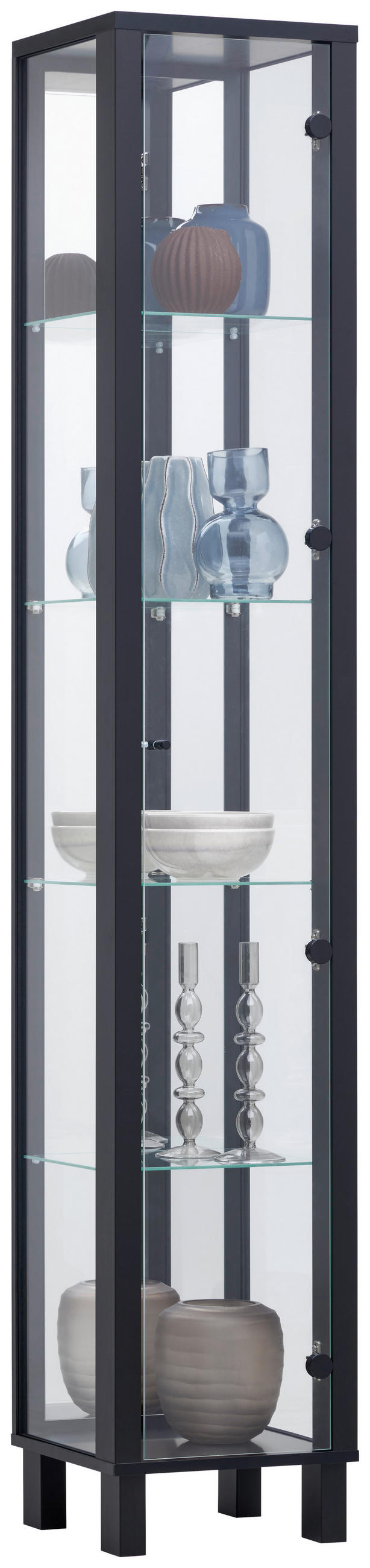 VITRINE in Schwarz  - Schwarz, KONVENTIONELL, Glas/Holzwerkstoff (33/189/33cm) - Carryhome