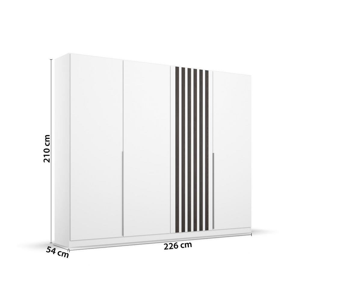 ŠATNÍ SKŘÍŇ S OTOČNÝMI DVEŘMI, bílá, 226/210/54 cm - bílá/barvy hliníku, Moderní, kov/kompozitní dřevo (226/210/54cm) - Rauch Möbel