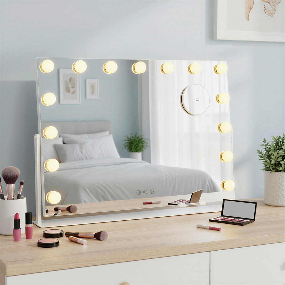 SCHMINKSPIEGEL Weiß  - Weiß, Trend, Glas/Holzwerkstoff (62,5/45,8/10cm) - Boxxx