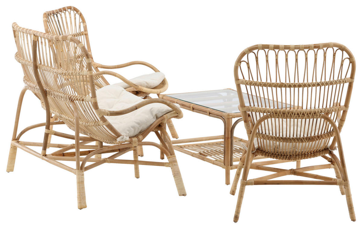 LOUNGEGARNITUR Rattan  - Braun, KONVENTIONELL, Holz - Gardenson