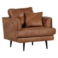 FÅTÖLJ i textil cognacfärgad  - cognacfärgad/svart, Design, trä/textil (90/89/95cm) - MID.YOU