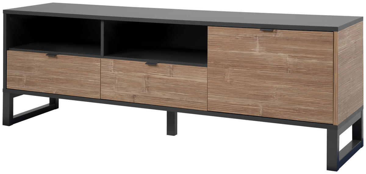 KOMODA POD TELEVIZI, antracitová,  - antracitová, Design, kompozitní dřevo/plast (160/56/40cm) - MID.YOU