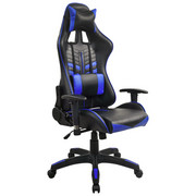 ŽIDLE GAMING, modrá, černá, vzhled kůže - modrá/černá, Design, textil/umělá hmota (68,5/128-136/57cm) - Carryhome
