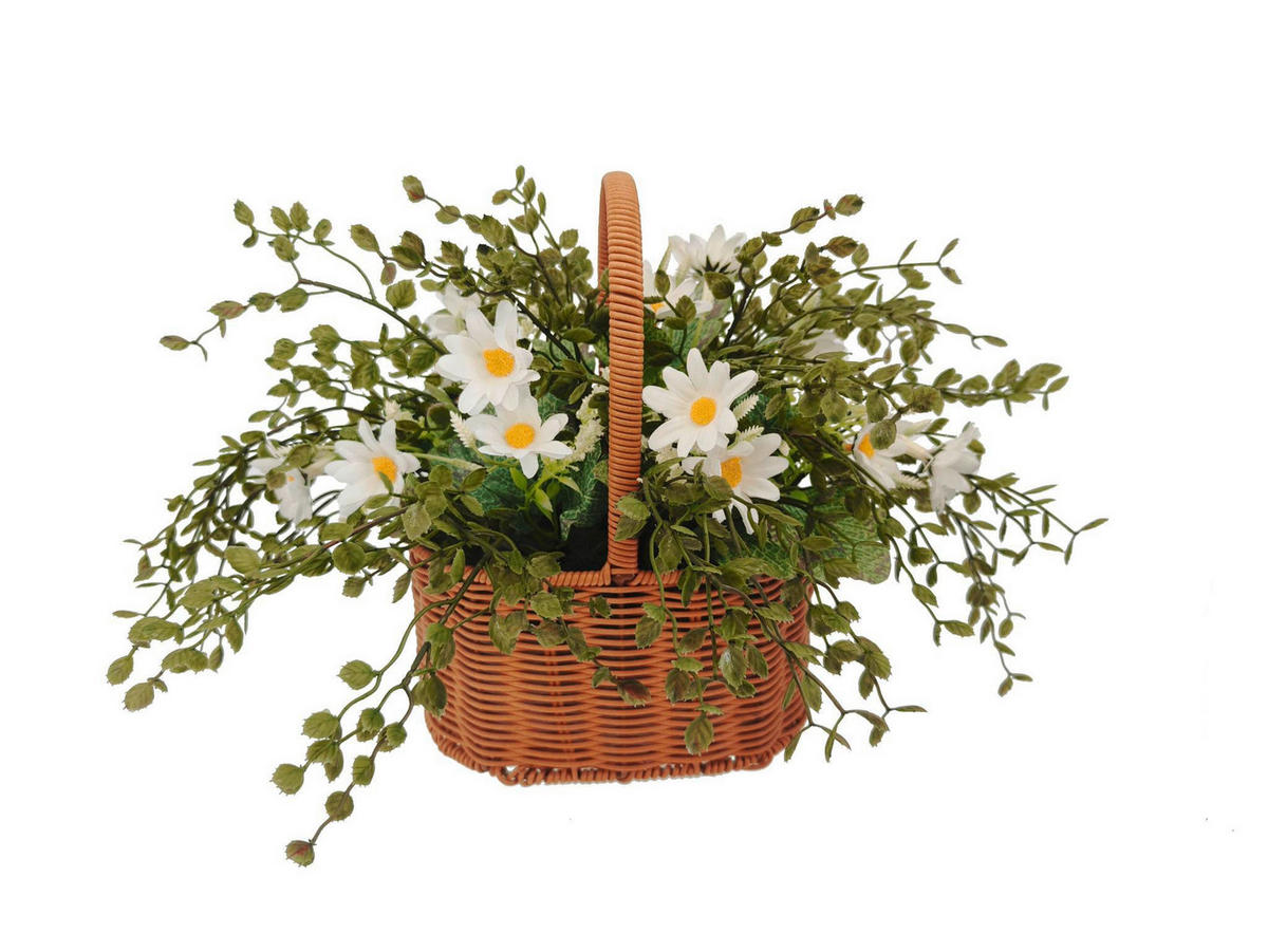 KUNSTBLUME  - Weiß/Braun, LIFESTYLE, Kunststoff/Metall (28cm)