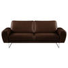 2-SITZER-SOFA in Echtleder Dunkelbraun  - Chromfarben/Dunkelbraun, Design, Leder/Metall (177/85/92cm) - Livetastic