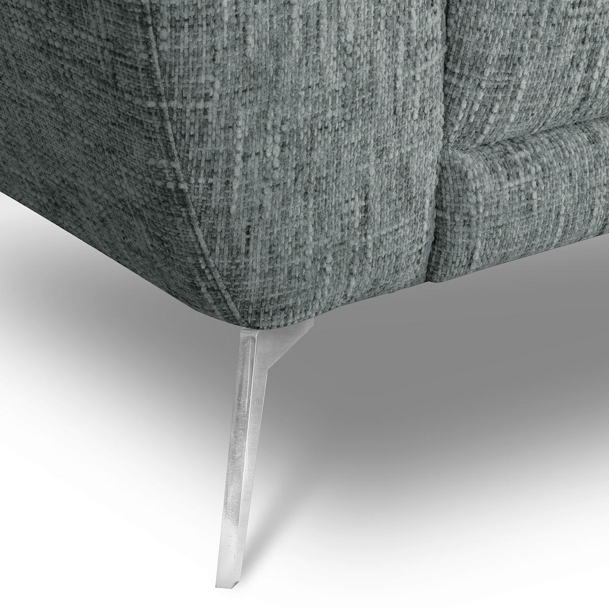 ECKSOFA  Webstoff Anthrazit  - Chromfarben/Anthrazit, Design, Textil/Metall (273/250cm) - Livetastic
