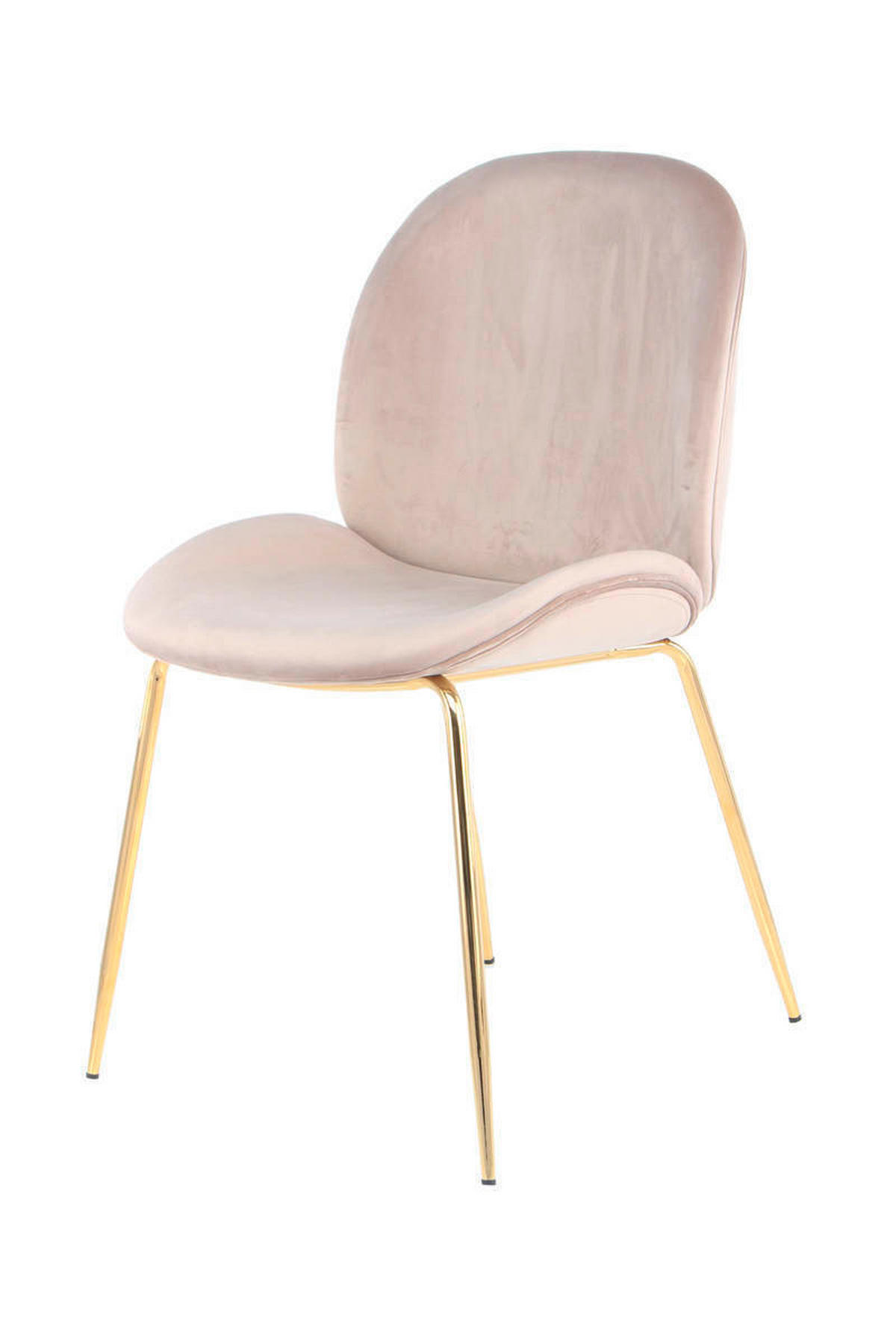STUHL-SET 2 Stück  in Eisen  - Beige/Messingfarben, Design, Kunststoff/Metall (47/90/59cm) - Kayoom