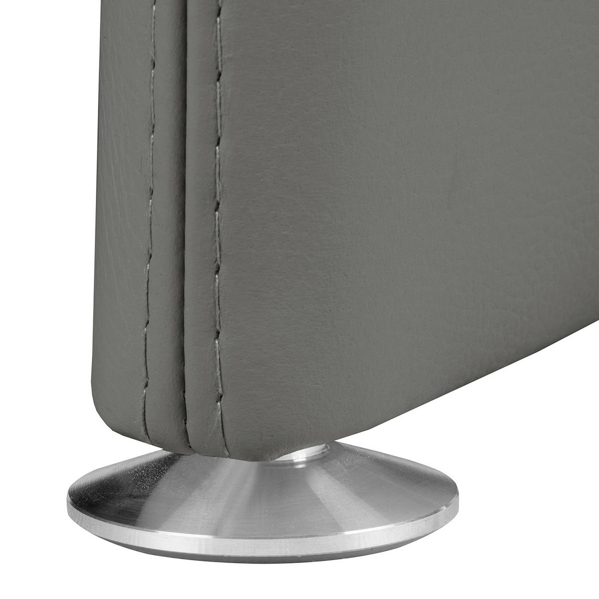 SESSEL in Echtleder Anthrazit  - Anthrazit/Silberfarben, Design, Leder/Metall (93/90/88cm) - Livetastic