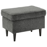 HOCKER in Textil Anthrazit  - Anthrazit/Schwarz, Basics, Holz/Textil (63/43/42cm) - MID.YOU