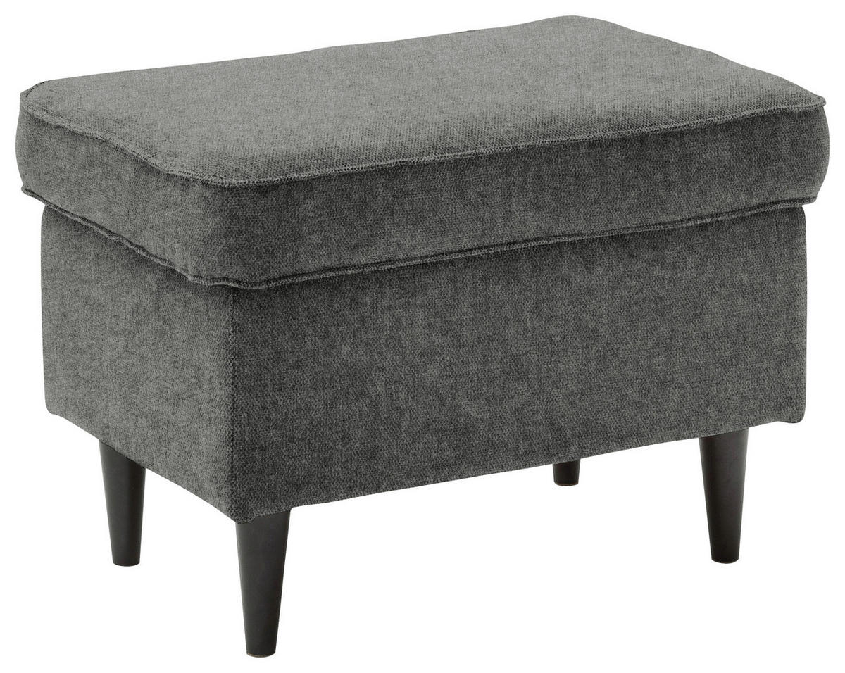 HOCKER in Textil Anthrazit  - Anthrazit/Schwarz, Basics, Holz/Textil (63/43/42cm) - MID.YOU