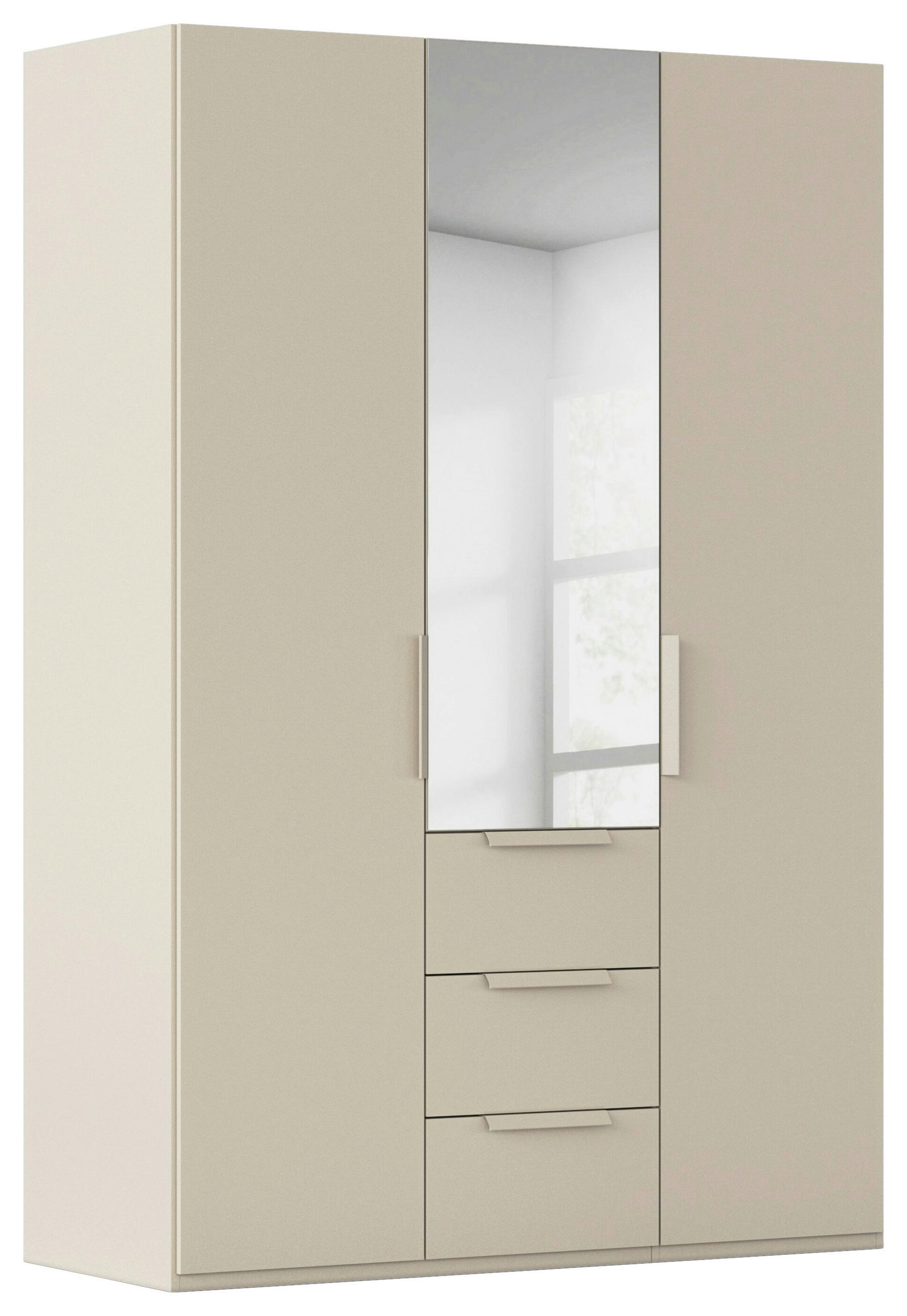 DREHTÜRENSCHRANK 151/235/61 cm,  in Champagner, 3-türig  - Champagner, Basics, Glas/Holzwerkstoff (151/235/61cm) - Novel