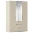 DREHTÜRENSCHRANK 151/235/61 cm,  in Champagner, 3-türig  - Champagner, Basics, Glas/Holzwerkstoff (151/235/61cm) - Novel