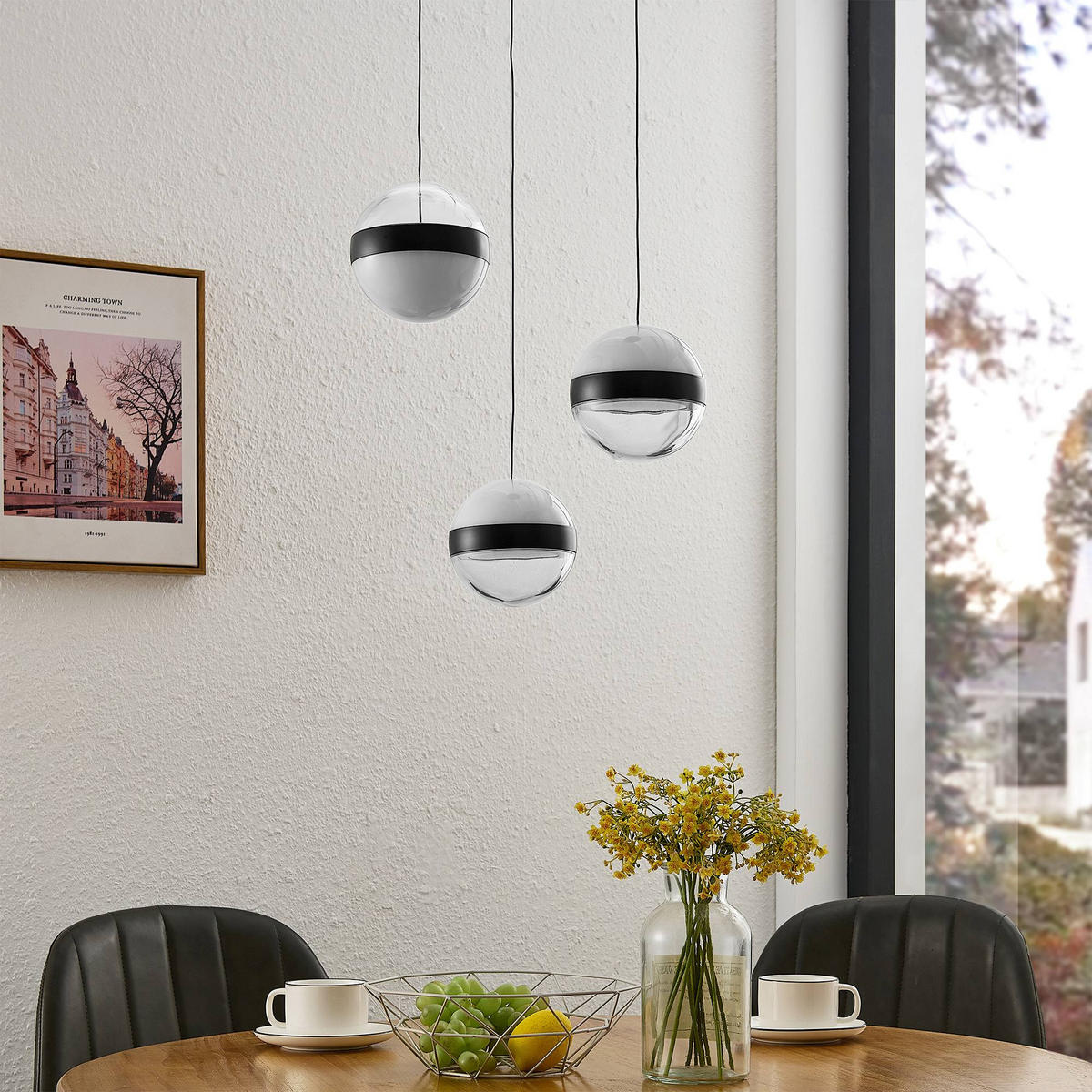 LED-HÄNGELEUCHTE Bedford 30/150 cm   - Klar/Schwarz, Design, Kunststoff/Metall (30/150cm) - Novel