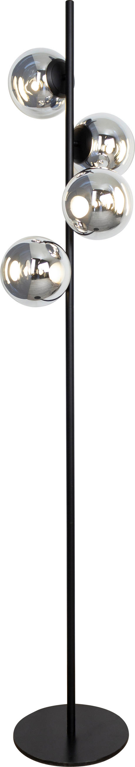 LED-STEHLEUCHTE 80/8/150 cm    - Silberfarben/Schwarz, Basics, Glas/Metall (80/8/150cm)