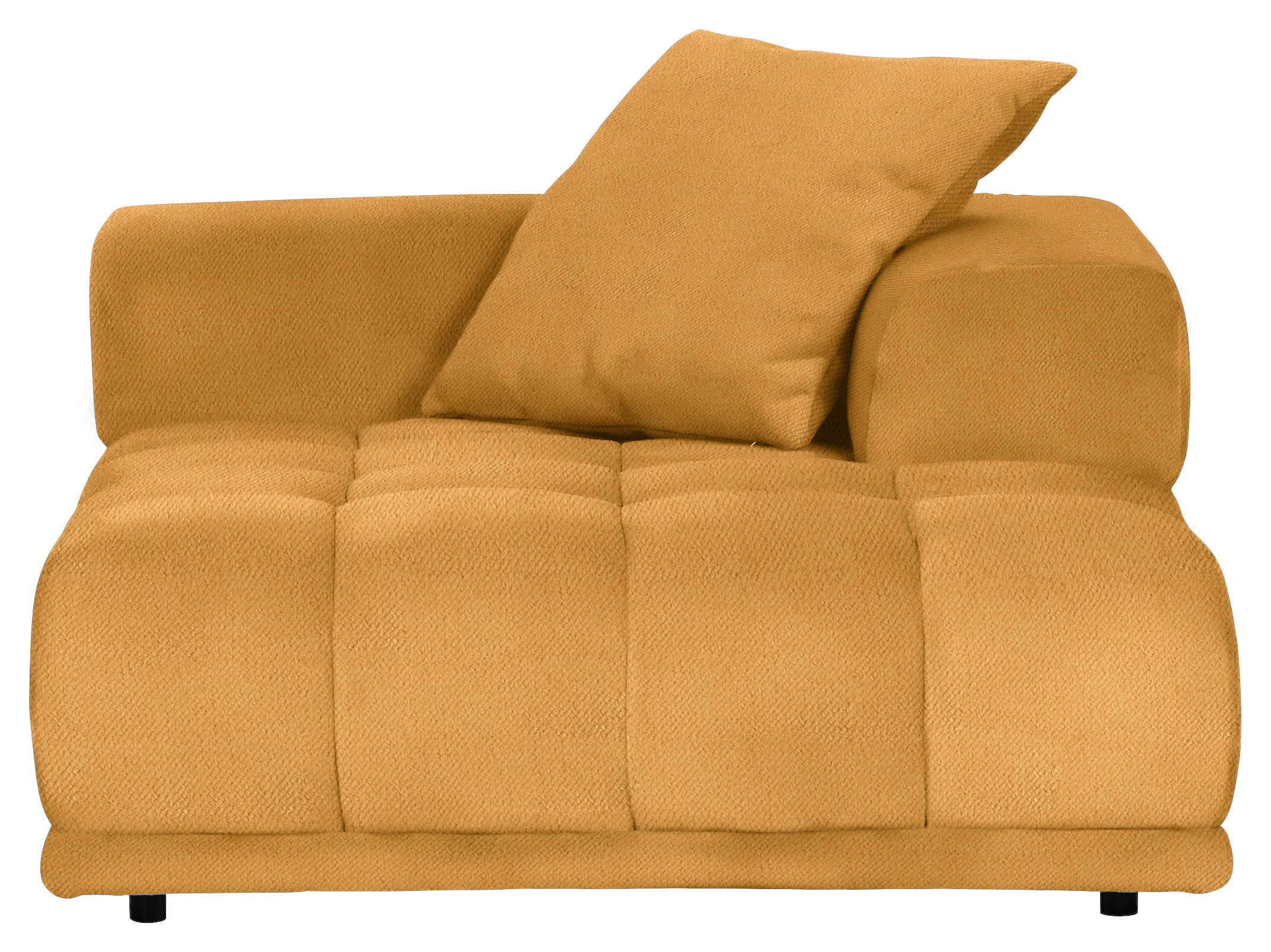 SOFAELEMENT in Plüsch Currygelb  - Currygelb/Schwarz, KONVENTIONELL, Kunststoff/Textil (125/66/155cm) - Carryhome