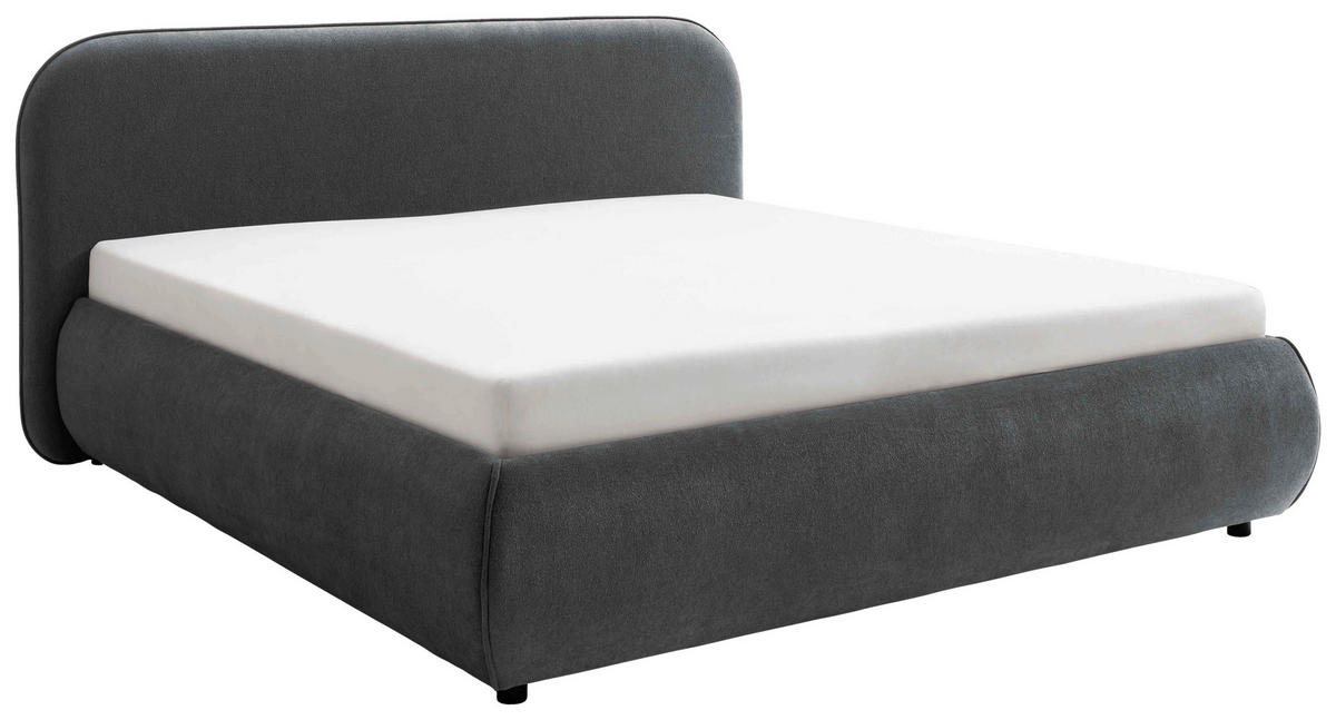POLSTERBETT Graphitfarben 180/200 cm  - Graphitfarben, Design, Holz/Textil (180/200cm) - Schöner Wohnen