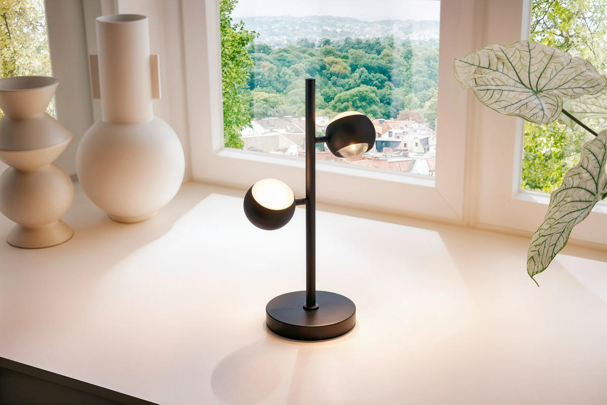 STOLNÍ LED LAMPA, senzorový stmívač, 26.5/16/50 cm - černá, Design, kov (26.5/16/50cm) - Musterring