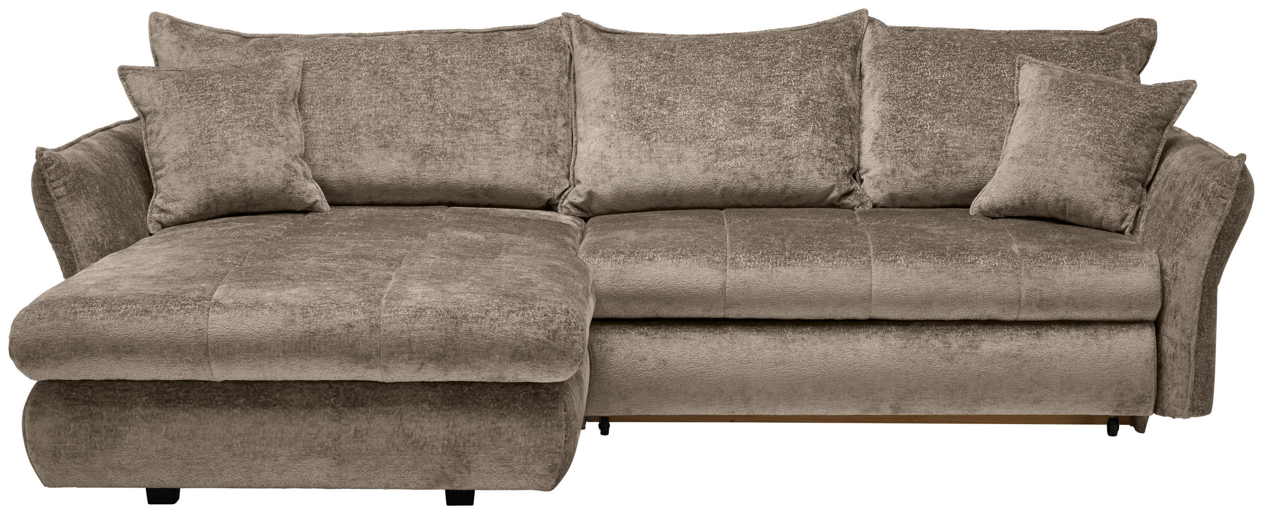 ECKSOFA  in Chenille Beige  - Beige/Schwarz, KONVENTIONELL, Kunststoff/Textil (180/275cm) - Stylife