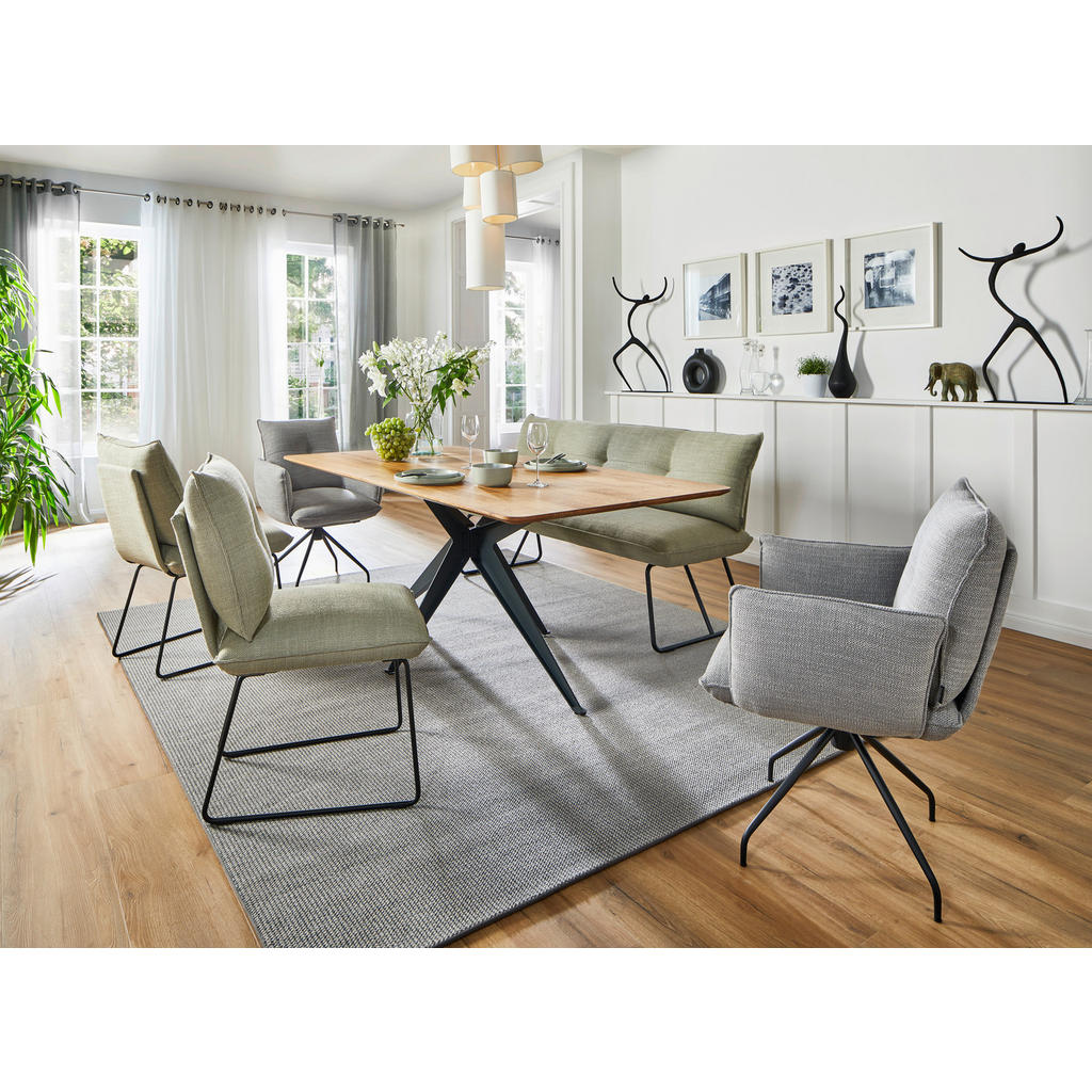 Thumbnail - Dieter Knoll Armlehnstuhl, Platin, Metall, Textil, Sternfuß, 65x90x70 cm, Goldenes M, Lederauswahl, Stoffauswahl, Sitzfl...
