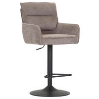 BARHOCKER Cord Braun Stoffauswahl, Sitzfläche 360° drehbar  - Schwarz/Braun, Design, Textil/Metall (54/98-120/58cm) - Novel