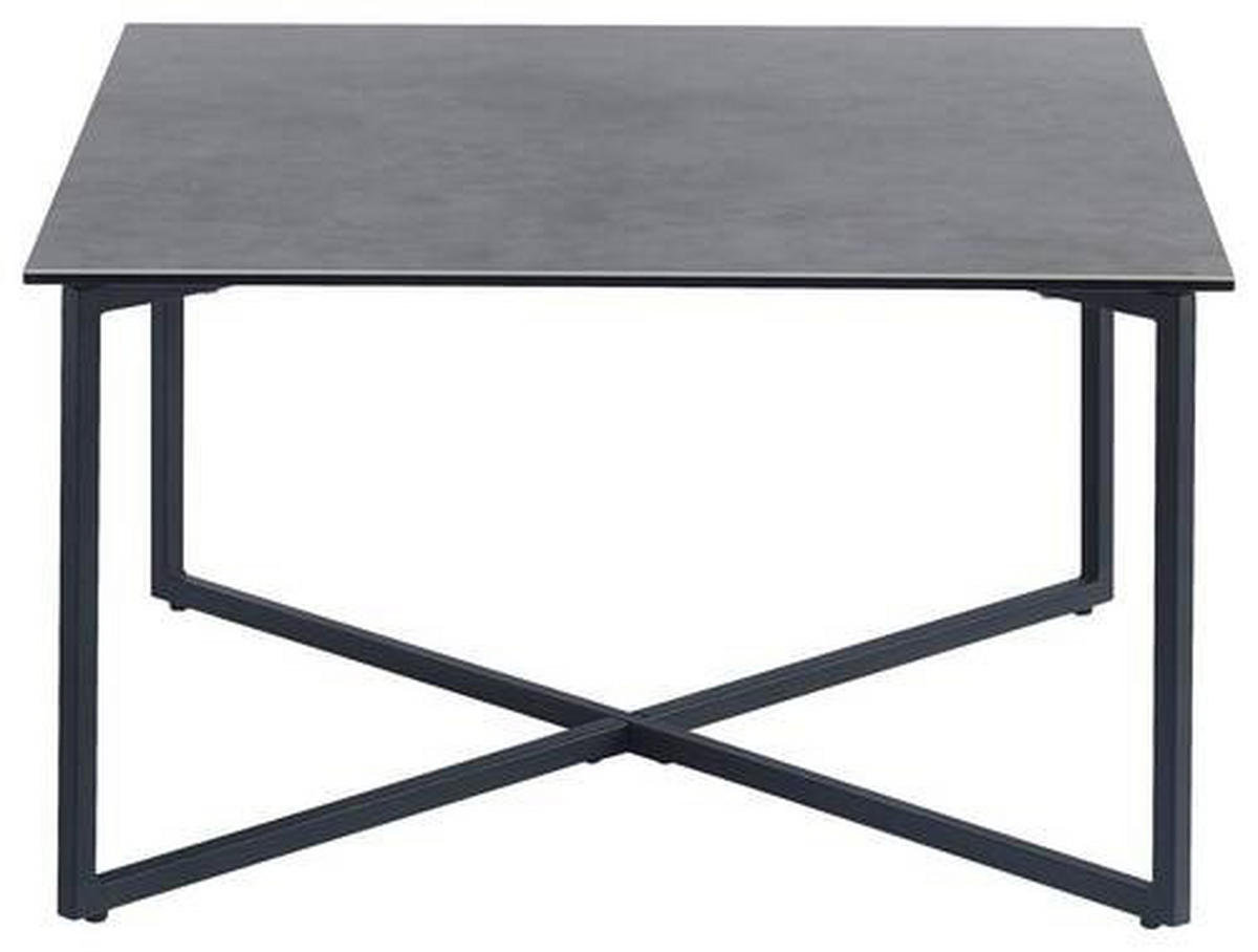 COUCHTISCH ESG 75/75/45 cm quadratisch Grau, Schwarz  - Schwarz/Grau, Design, Glas/Keramik (75/75/45cm) - Hom`in