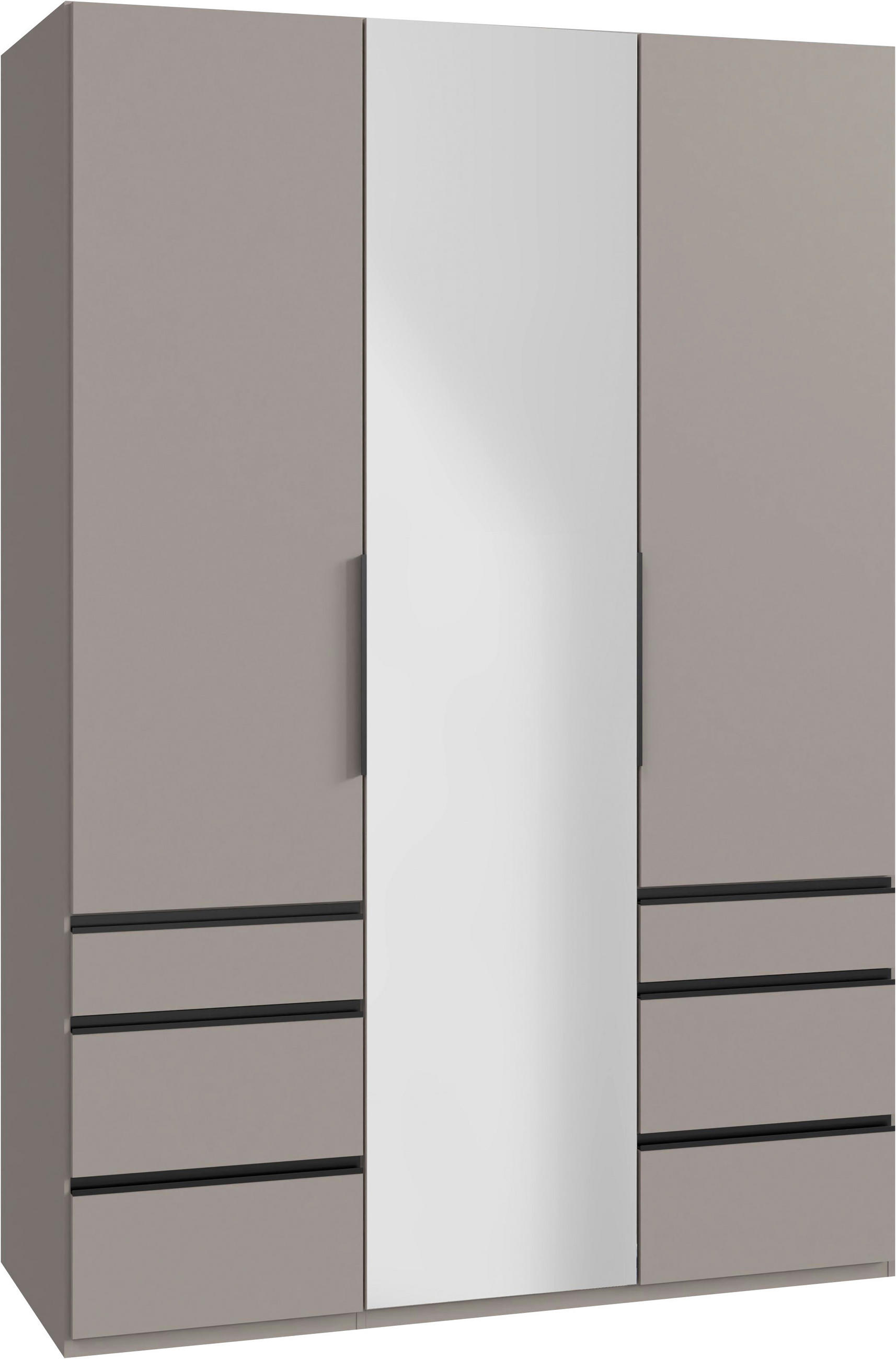 GARDEROB MED GÅNGJÄRN 150/216/58 cm 3-dörrar - sahara/svart, Modern, metall/trämaterial (150/216/58cm) - MID.YOU