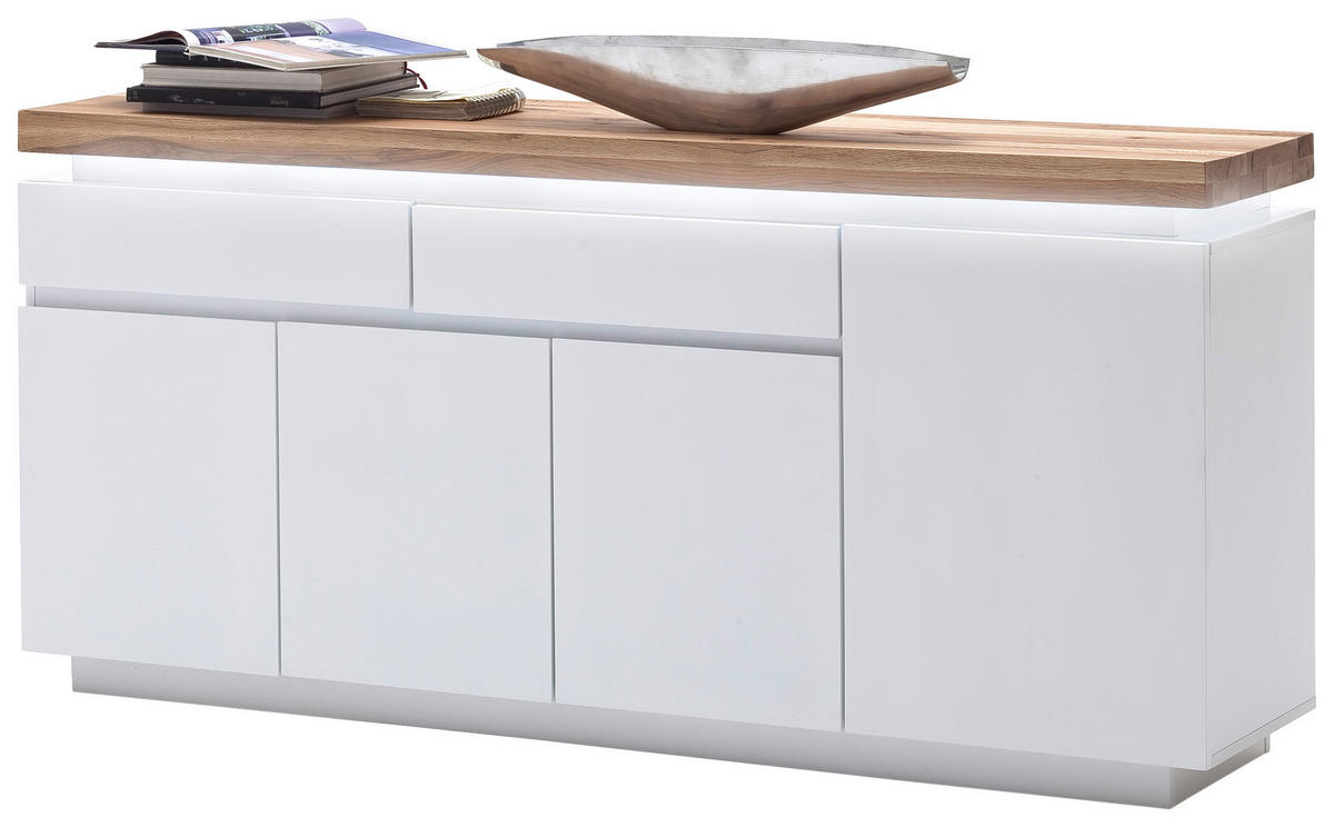 KOMMODE 175/81/40 cm  in Weiß, Eichefarben  - Eichefarben/Weiß, Design, Holz/Holzwerkstoff (175/81/40cm)